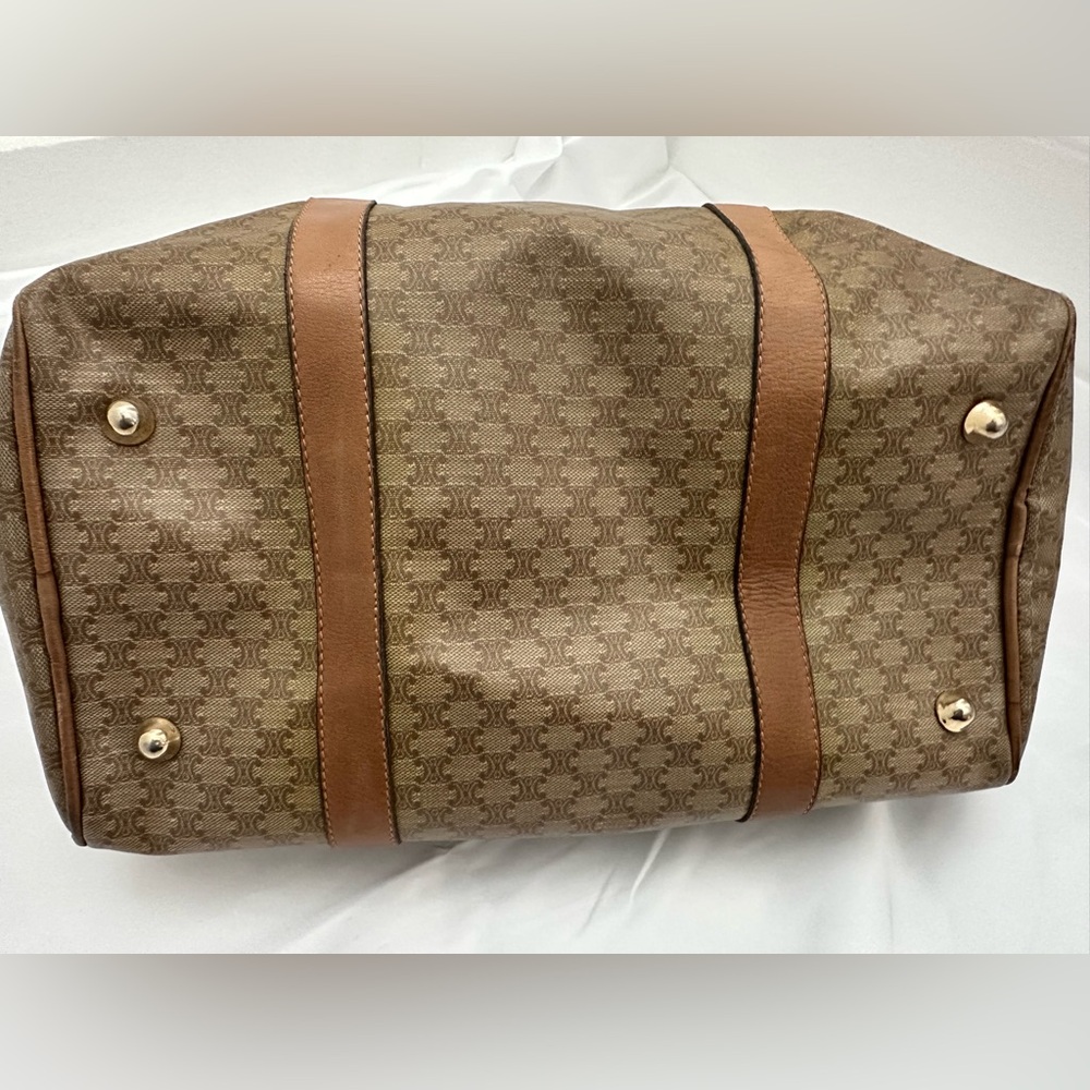 Celine Brown Macadam Canvas Handbag - Picture 11 of 14